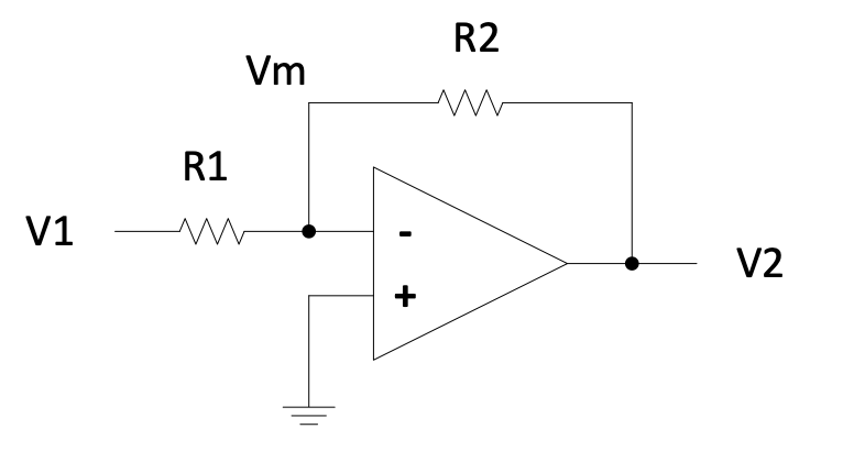 Inverting gain op-amp network