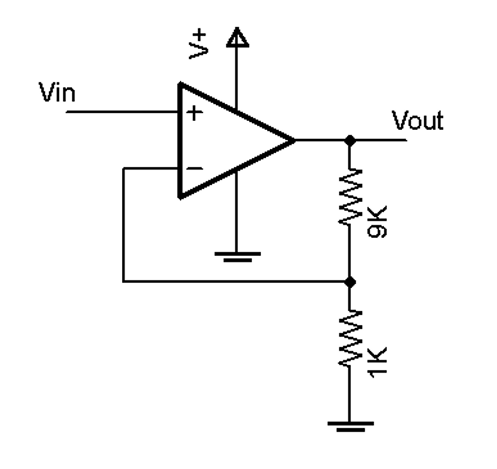 Dual supply op-amp example circuit