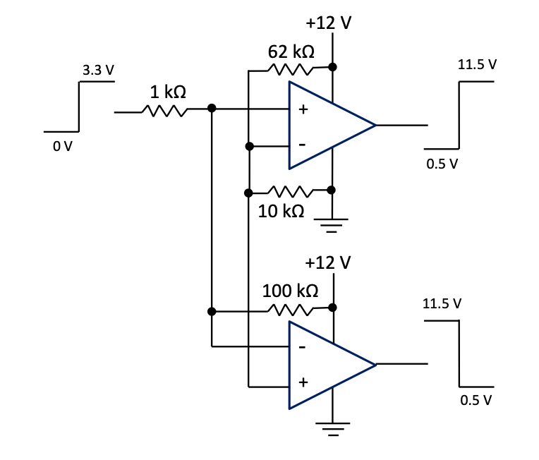 Level adjuster based on two comparators