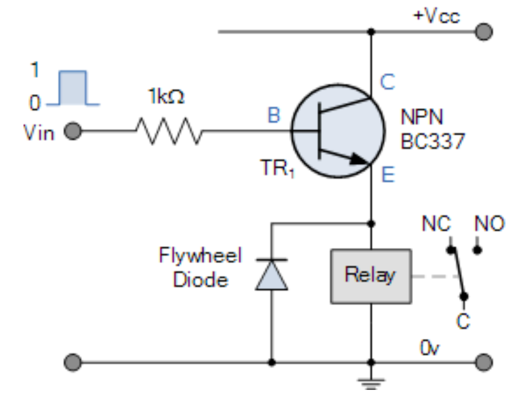 Emitter follower relay driver configuration