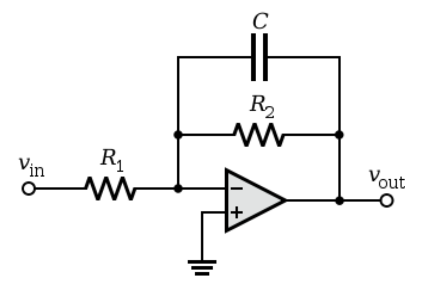 Active $1^{st}$ order low-pass filter circuit