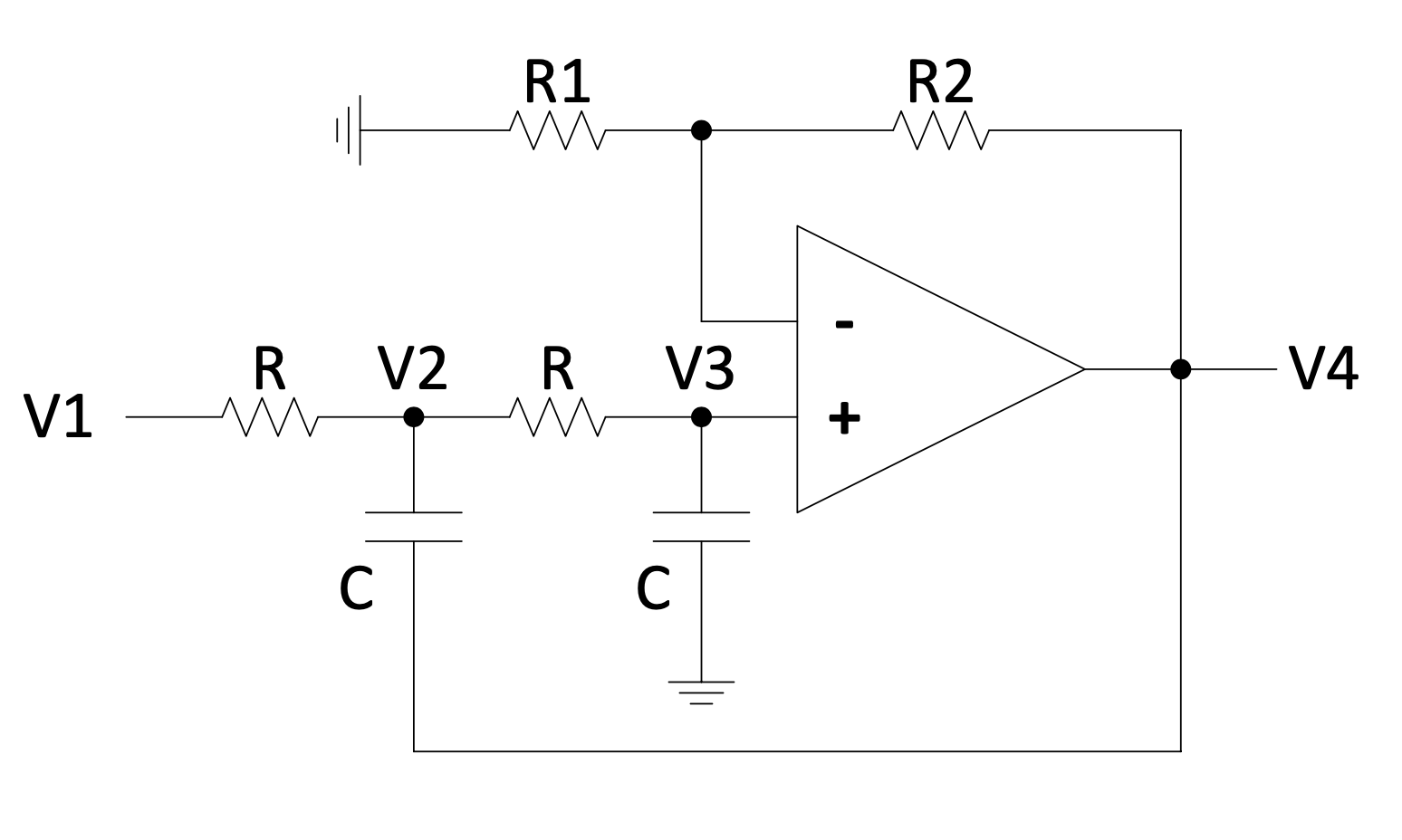 Active $2^{nd}$ order low-pass filter circuit